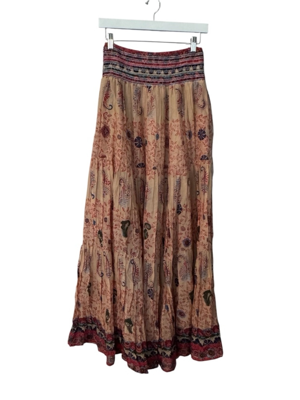 Raga Women’s Manisha Bohemian Printed Maxi Skirt w/ Pockets Sz L NWT